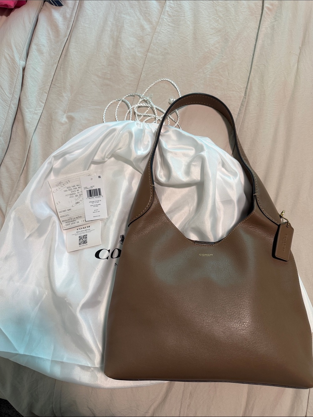 Coach Brown Leather Shoulder Hobo Bag